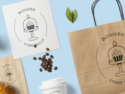 Logo and packaging designs for Patisserie store