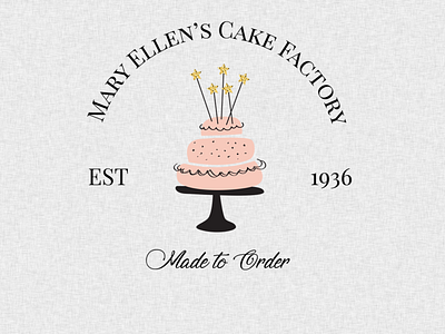 Logo and branding for a custom cake factory