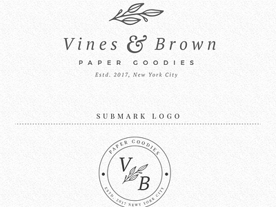 Vines and Brown Paper Goods logo branding business card business card design design illustration lettering logo typography vector vintage web website