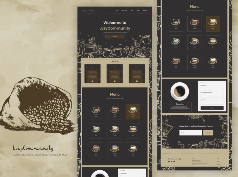 Lvzycommunity Coffee Shop Website Design By Lasisi Sodiq On Dribbble