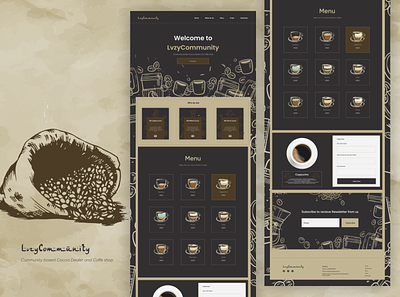 Lvzycommunity Coffee shop website design design doddle illustration product design ui ui ux ux webdesign website website concept website design