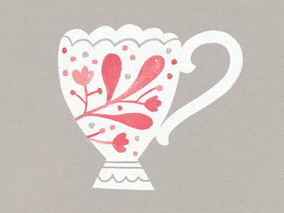 Teacup Thursday floral flowers illustration pattern tea teacup texture watercolour