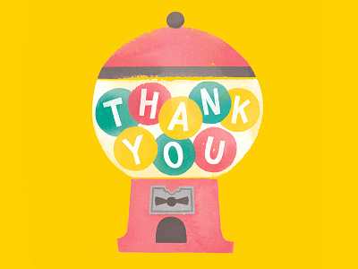 Thank You Gumball Machine colour fun gumball gumball machine illustration stationery thank you watercolour