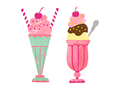 Dessert Stickers dessert icons illustration milkshake stickers sundae sweets