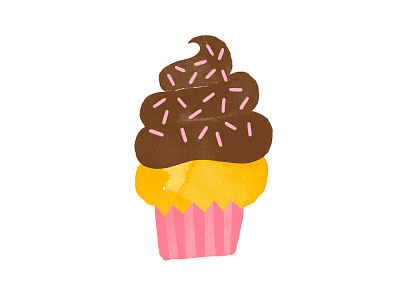 Cupcake Sticker app cupcake dessert illustration sticker sweets watercolour