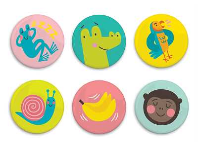 Murilla Gorilla Buttons animals buttons character colour fun illustration murilla gorilla