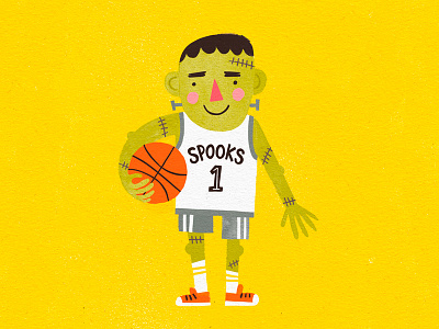 SPOOKS 1 basketball drawlloween frankenstein halloween illustration monster sports