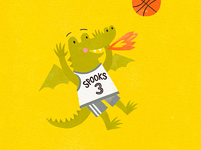 SPOOKS 3 basketball dragon drawlloween halloween illustration series sports