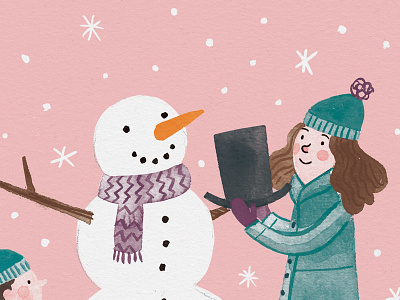 Drawlidays Day 1 christmas drawlidays holidays illustration painting snow snowman winter