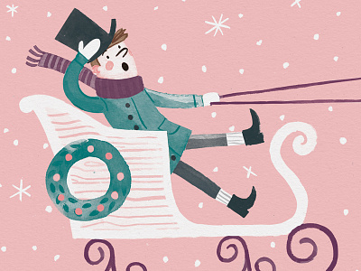 Drawlidays Day 4 drawlidays holiday illustration sleigh sleighride snow winter