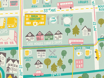 Neighbourhood Map calgary illustration map marda loop neighbourhood