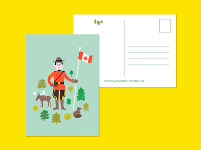 Mountie Postcard canada illustration mountie postcard print rcmp
