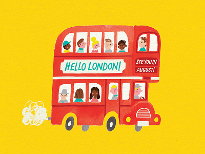 Hello London! england illustration london london bus