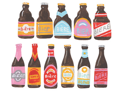 Belgian Beer beer beer label belgian beer belgium colour illustration painted