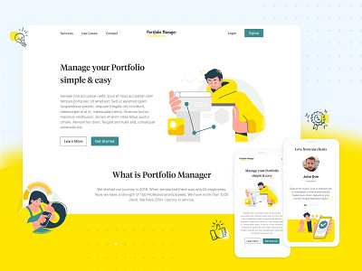 Portfolio Manager Website adobe adobe illustrator art books design digital figma landingpage typography ui user inteface ux vector website website design