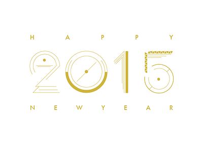 Happy New Year 2015 gold happy new year new year shapes simple