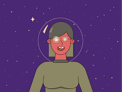 Lost in Space art composition girl illustration illustrator space spaceman stars visual