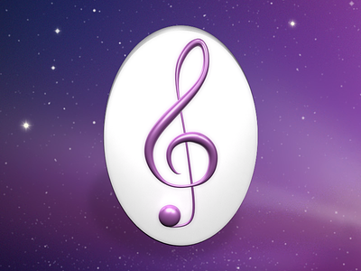 Music App Icon 3d ambient application highlights icon mentalray music occlusion purple rendering specular
