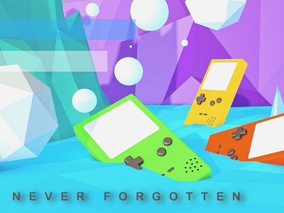 Old Gameboys 3d art 3d artist cinema 4d design illustration low poly