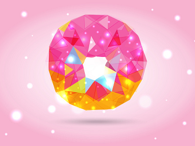 A sparkly donut abstract app design illustration illustrator cc logo low poly vector web