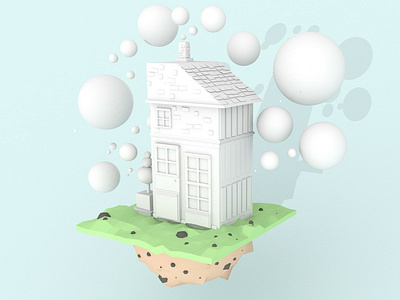 A Tiny House 3d 3d art abstract autodesk maya design illustration low poly