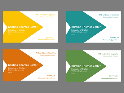 Colorful Business Card Design arrow design business card chevron colorful modern design multicolored simple
