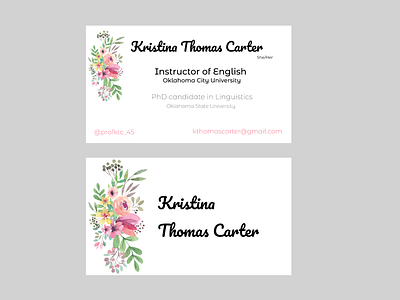 Fun Watercolor Business Card business card floral design flowers fun watercolor