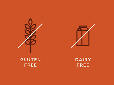 Gluten Free, Dairy Free Icons bakery branding dairy free gluten free iconography icons