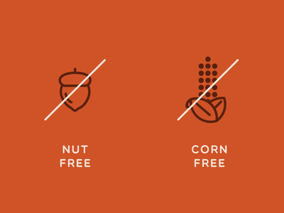 Nut Free, Corn Free Icons bakery branding corn corn free iconography icons nut nut free