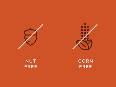 Nut Free, Corn Free Icons