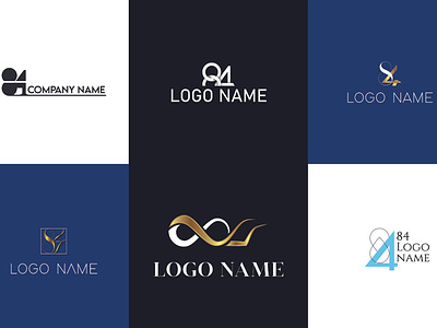 84 initial logo design 84 84 logos brand identity branding design identity illustration logo logo design number number logo ui ux vector