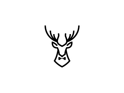 Deer with tie logo brand identity branding design identity illustration logo logo design vector