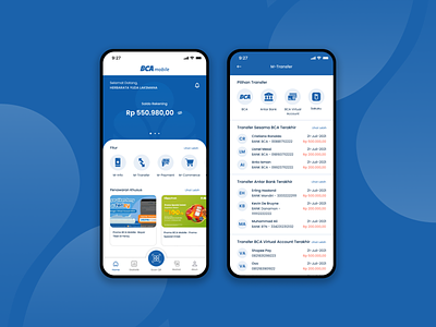 BCA Mobile Redesign app banking blue graphic design mobile mobile banking trend ui ui design uiux ux