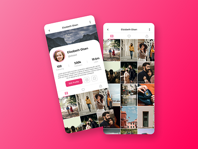 Profile Tiktok Redesign app man media mobile pink profile social tiktok ui ux woman