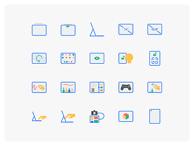 New Ipad Pro Icon Set apple artist design designer drawing flat flat icon icon icon set iconfinder illustration ipad pro modern icon outline tablet