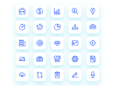 Business Icon Set app blue business flat icon icon icon set iconfinder illustration marketing modern outline ui