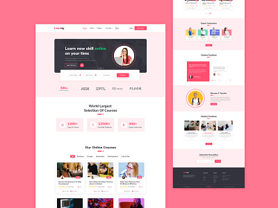 Online Education Platform Website UI Design branding clean ui course e learning e learning e learning website online class online course online education online platform ui ui design website template