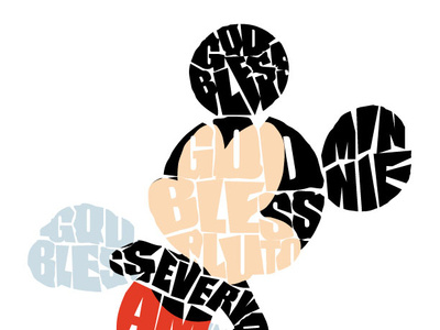 Mickey Mouse (Character) (Outline) (2015) design typography