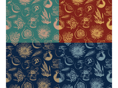 "Garden & Grain" repeating pattern