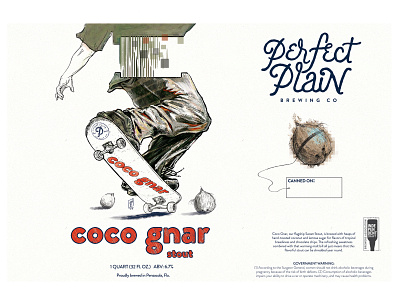 "Coco Gnar Stout" 32oz can label
