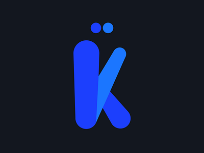 Letter K Logo Concept blue concept letter k logo simplistic