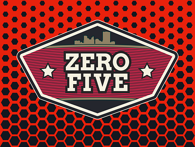 Zero Five Logo Concept halftone logo mid century retro vintage