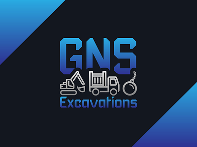 GNS Excavations Logo Concept excavation gradient logo simple simplistic