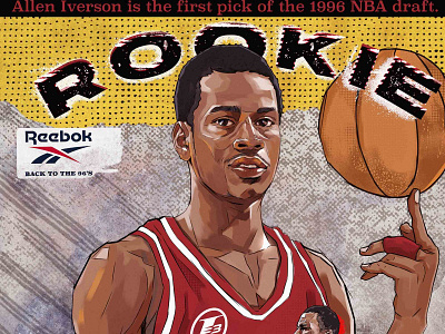 Reebok basketball day illustration Poster x Allen lverson branding design graphic design illustration