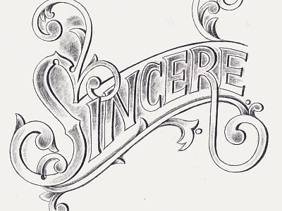 Sincere design illustration lettering typography victorian