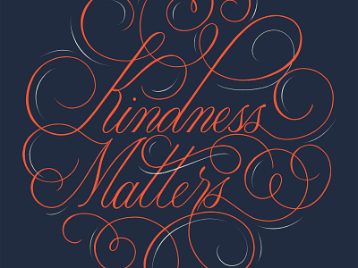 Kindness Matters design lettering modern calligraphy procreate script typography