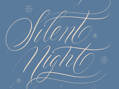 Silent Night lettering modern calligraphy modern script procreate script typography