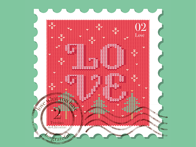 Christmas stamp, day 2 2018 christmas design hand lettering holiday season illustration lettering stamp typography