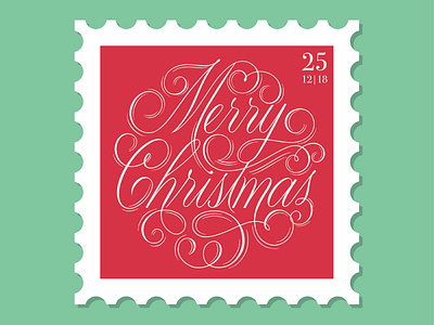 Christmas stamp 2018 christmas design hand lettering holiday season illustration lettering modern calligraphy modern script procreate script stamp typography