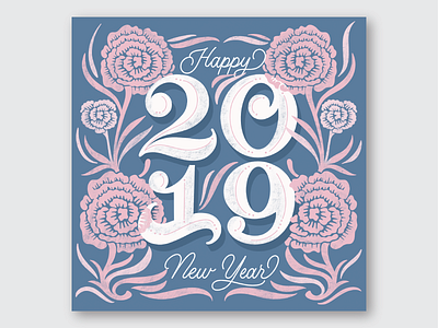 2019 2019 design foliage hand lettering illustration lettering newyear procreate script typography